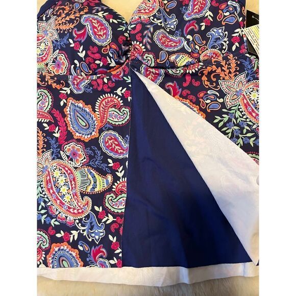 24th & Ocean Women’s Paisley Lane Multicolored Fly Away Tankini Top Sz Small NWT - Picture 4 of 8
